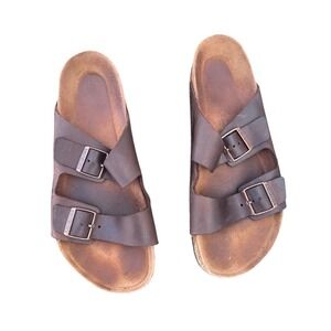 Birkenstock Arizona Leather Slide Sandals Birk Size 45 US Size M12 Dark Brown